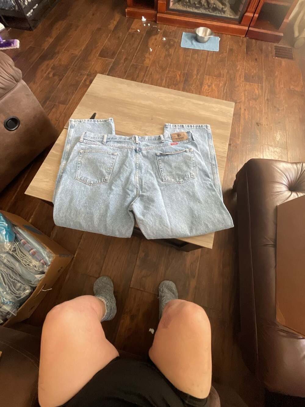 Wrangler Regular Fit Light Wash Denim Jeans 42x30